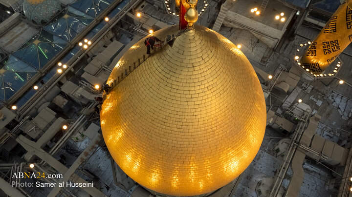 Photos: Dust-Cleaning Ceremony of Dome of Hazrat Abul-Fazl Holy Shrine on Eve of Muharram