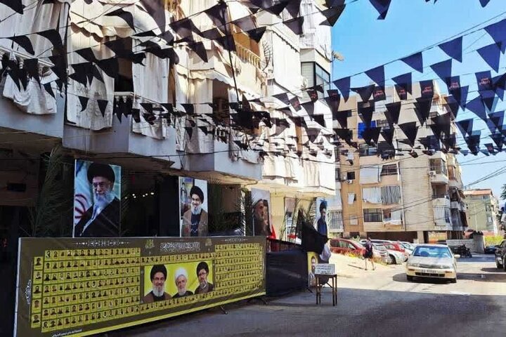 Photos: Raising of Muharram Flags in Dahiyeh, Beirut
