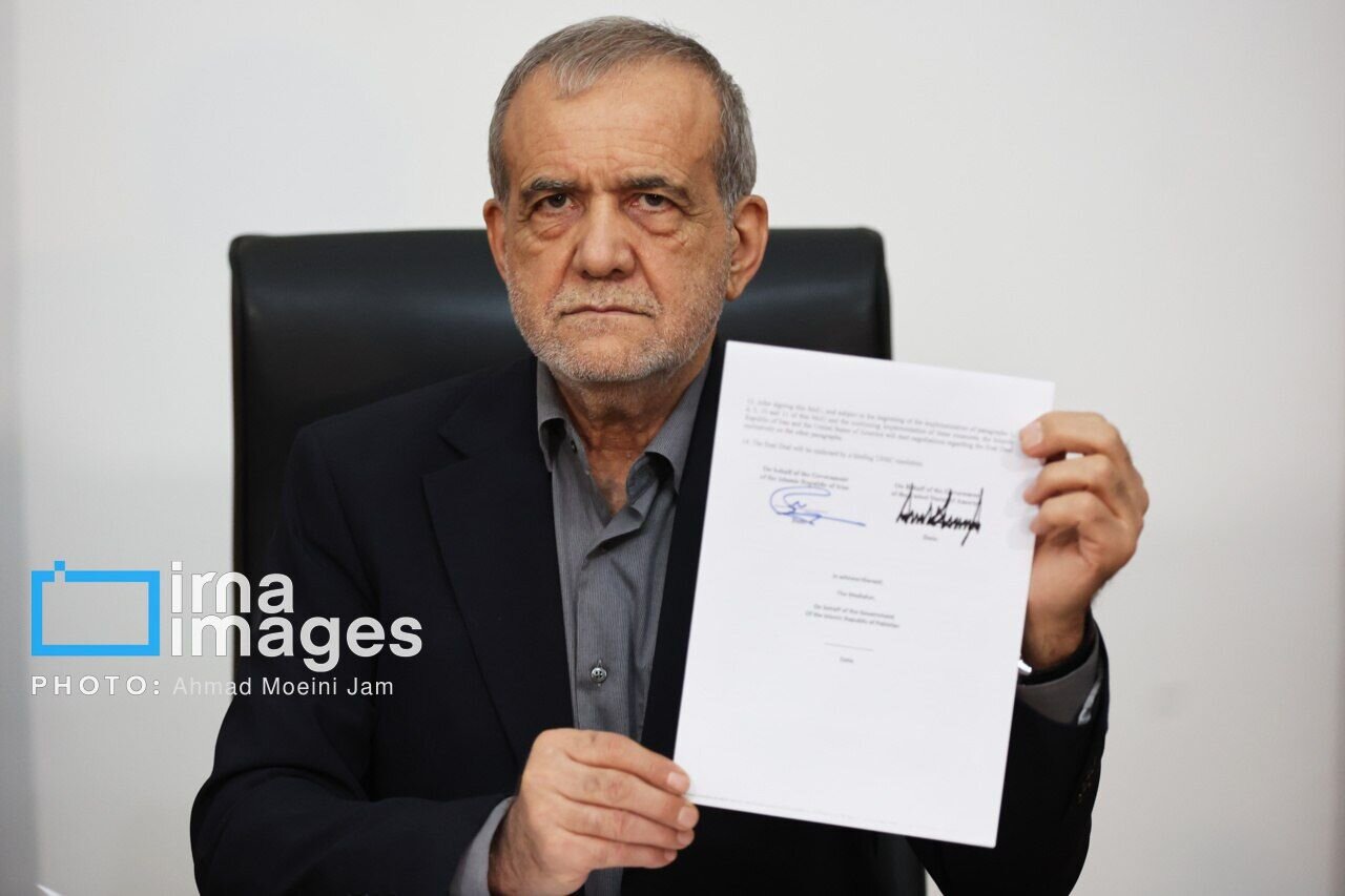 امضای تفاهم خاتمه جنگ آمریکا علیه ایران توسط دکتر پزشکیان