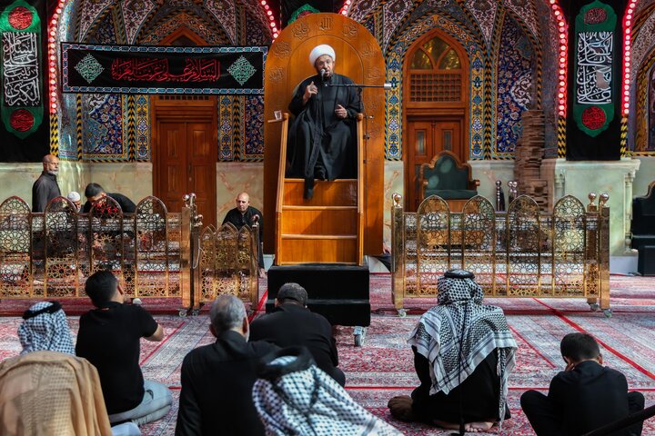 تقرير مصور/ إقامة مجلس عزاء لإحياء ذكر أهل البيت (ع) في صحن مرقد أبي الفضل العباس (ع)