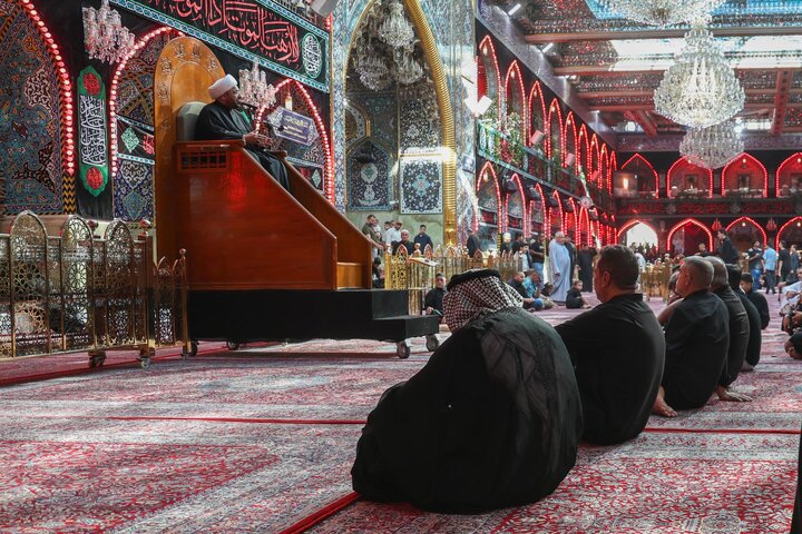 تقرير مصور/ إقامة مجلس عزاء لإحياء ذكر أهل البيت (ع) في صحن مرقد أبي الفضل العباس (ع)