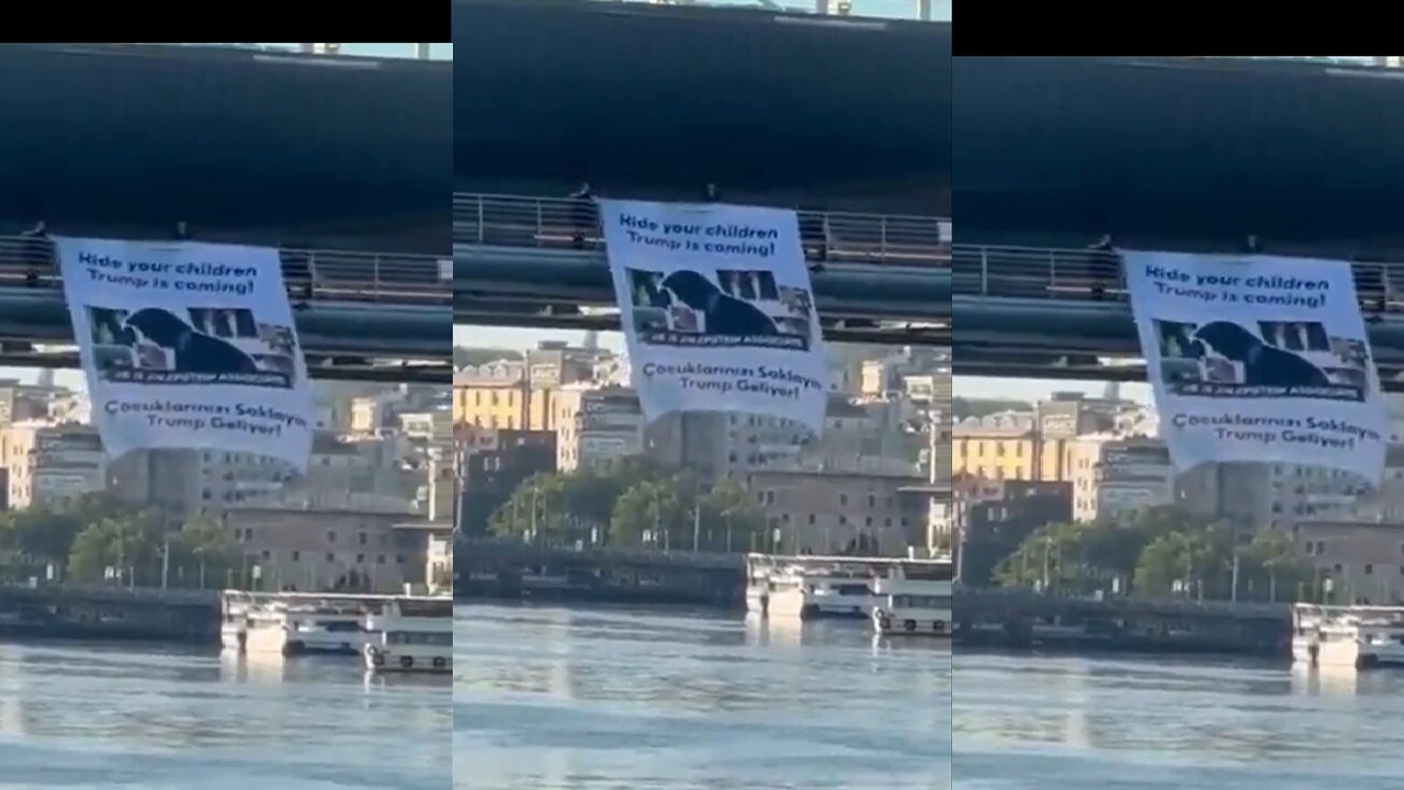 Haliç Köprüsü’nde Trump’a protesto: Çocuklarınızı saklayın