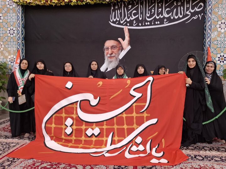 Photos: Inscriptions "Yā Lithārāt al-Hussain (a.s.)" and "Yā Lithārāt al-Khamenei" on Epigraphs of Hazrat Masoumeh Shrine