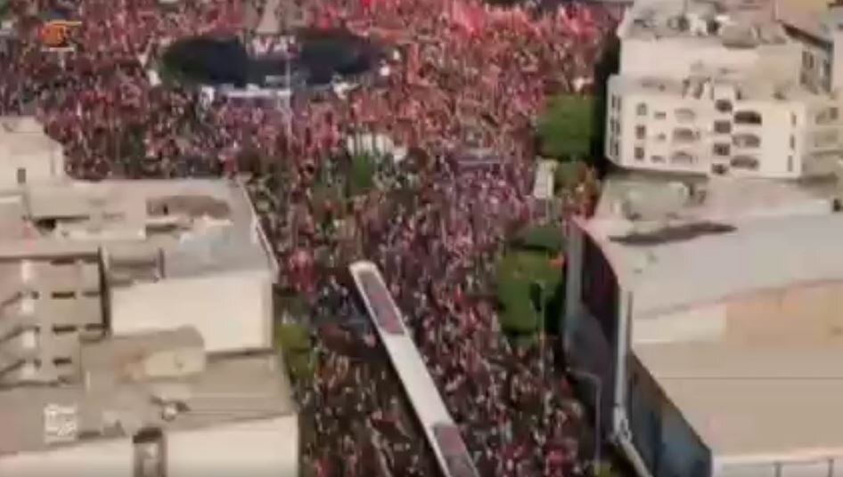 Video: Al‑Mayadeen: Aerial Footage Shows Millions Filling Tehran's Streets for Funeral of Martyred Leader