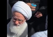 فيديو | آية الله اليعقوبي يحضر في مراسم تشييع جنازة قائد الأمة الشهيد في النجف الأشرف