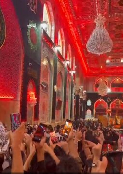 Video| Ang mga Banal na Katawan ng mga Martir ng Pamilya ng Martir na Lider ng Rebolusyon ay Pumasok sa Dambana ni Sayyid al-Shuhada (Imam Hussein, su