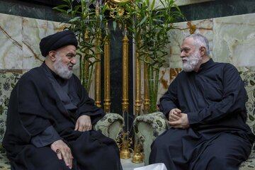 السيد الصافي يستقبل نجل الإمام الخامنئي  ويقدم التعازي باستشهاده