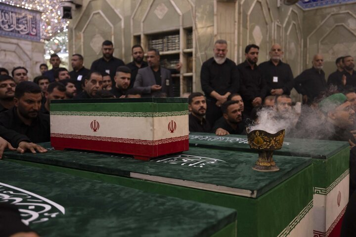تقرير مصور/ مراسم تشييع جثامين الإمام الخامنئي (رض) وعائلته في العتبة العباسية المقدسة