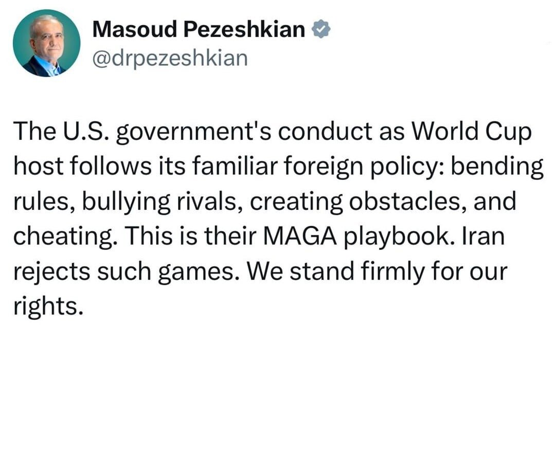 Rais Pezeshkian: Marekani Inakiuka Sheria katika Siasa na Michezo, Iran Itatetea Haki Zake