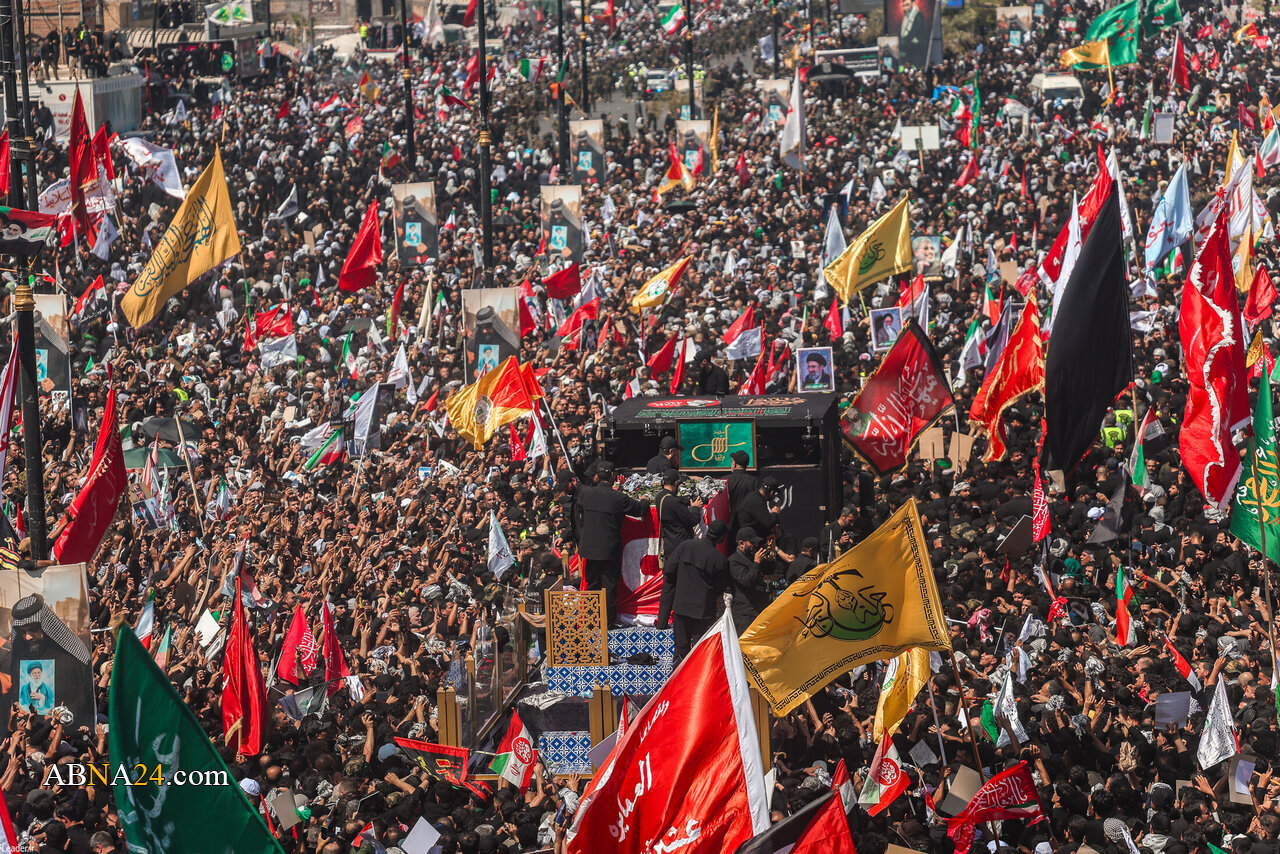اسلامی انقلاب کے شہید رہنما کی آخری رسومات میں اہلِ نجف کی بھرپور شرکت