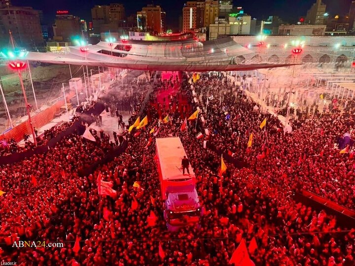 تشییع پیکر مطهر رهبر شهید انقلاب در کربلای معلی