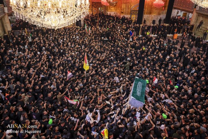 تشییع پیکر مطهر رهبر شهید انقلاب در کربلای معلی