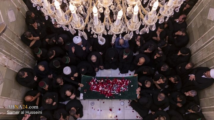 تشییع پیکر مطهر رهبر شهید انقلاب در کربلای معلی