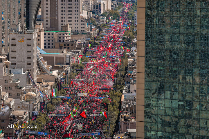 تقرير مصور/ مراسم تشييع الجثمان الطاهر للإمام الشهيد الخامنئي وأفراده أسرته بمدينة مشهد -1