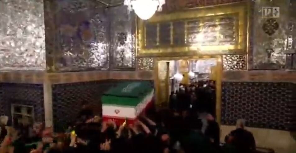 Video: Martyr Leader’s Funeral Procession with Family at Imam Reza Shrine