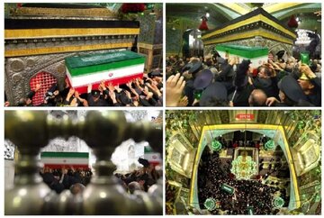 Şəhid inqilab Liderinin pak bədəni İmam Rzanın (ə) müqəddəs hərəmində dəfn edildi
