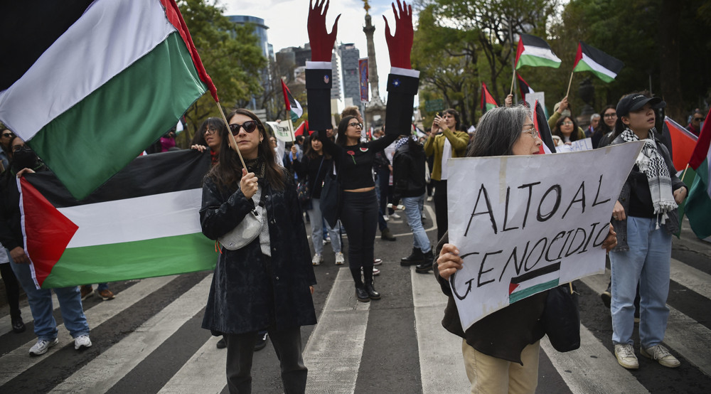 Mexicans rally in solidarity with Palestinians in Gaza (+Video)