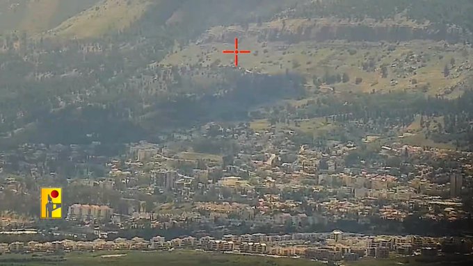  Footage shows Lebanese Hezbollah targeting “Kiryat Shmona” settlement