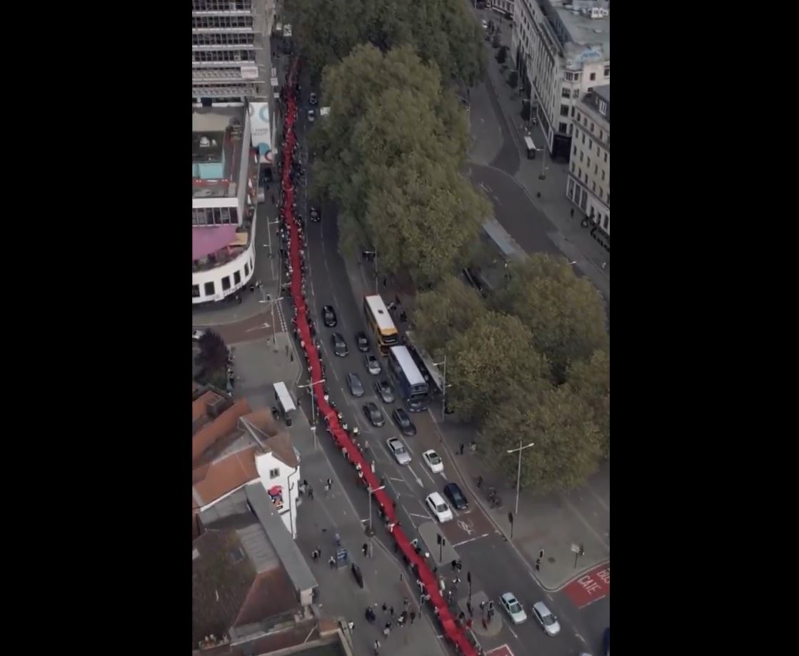 Photos: Kilometer protest rally in solidarity with Palestine in Bristol, England