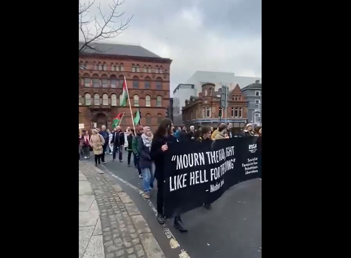 Video: Palestine celebration victory walk in Belfast, Ireland