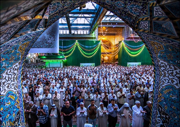 گزارش تصویری/ نماز باشکوه عیدفطر در کربلای معلی