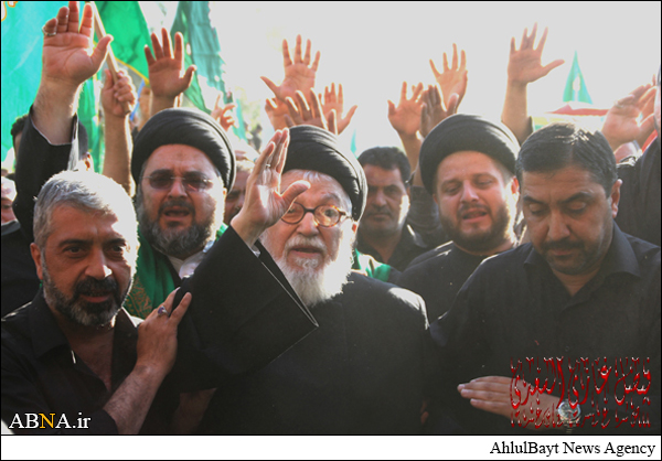 حضور یکی از مراجع تقلید در دسته عزاداران طویریج + عکس