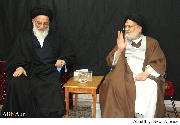 عکس/ دیدار آیت‌الله هاشمی‌شاهرودی با آیت‌الله سیدکاظم حائری
