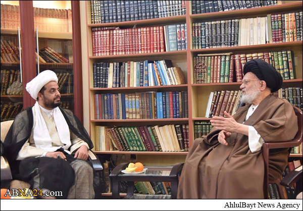 دیدار فرمانده بلندپایه بسیج مردمی عراق با یکی از مراجع تقلید در قم + تصاویر
