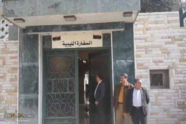 سفارت لیبی در دمشق بازگشایی شد + فیلم