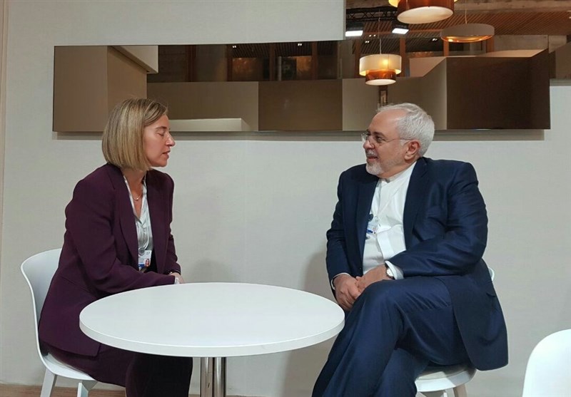 Zarif, Mogherini discuss JCPOA, Syria in Davos