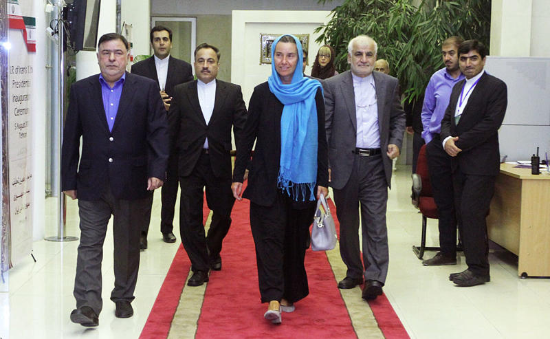 EU's Mogherini arrives in Tehran for Pres. Rouhani's inauguration