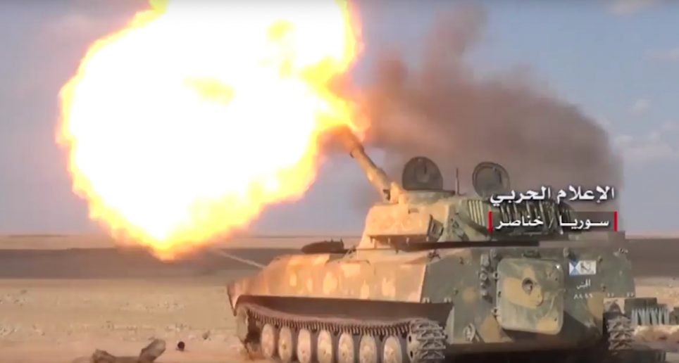 Syrian Army artillery fires at approaching Turkish military convoy in southwest Aleppo